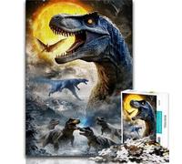 Rompecabezas de 1000 Piezas para Adultos, diseño de Dinosaurios, Ideal como Juego Educativo, decoración de Pared, cumpleaños y Navidad (tamaño 75x50cm)