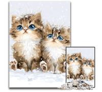Rompecabezas de 1000 Piezas para Adultos, diseño de Dos Gatitos, Ideal para Pasar el Tiempo Libre en casa, una Obra de Arte para niños de 14 años, 50x75cm