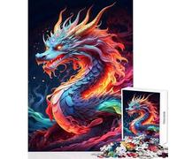 Rompecabezas de 1000 Piezas para Adultos diseño de dragón Anciano de neón Arte de Pared para Juegos educativos colección de Artistas tamaño 50x75cm