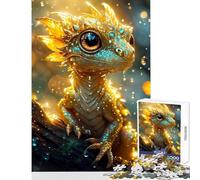 Rompecabezas de 1000 Piezas para Adultos diseño de dragón bebé Amarillo Dorado Juegos de relajación y para Mejorar el Amor en Pareja tamaño 50x75cm