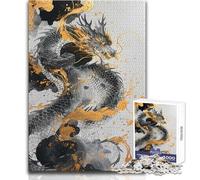 Rompecabezas de 1000 Piezas para Adultos, diseño de dragón Chino Antiguo, Ideal para familias, Juegos y análisis lógicos, Juguetes antiestrés 38x26cm