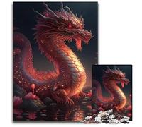 Rompecabezas de 1000 Piezas para Adultos diseño de dragón Chino de Cristal Regalo para Hombres y Mujeres para Uso Diario y Ocasiones Especiales 1000 Piezas (38 x 26 cm)