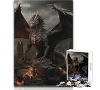 Rompecabezas de 1000 Piezas para Adultos, diseño de dragón cinematográfico Antiguo, Ideal para familias, para Pasar el rato y Pasar el rato Tamaño: 38x26cm