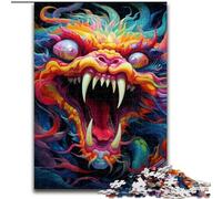 Rompecabezas de 1000 Piezas para Adultos, diseño de dragón Colorido, desafiante, Ideal para la interacción Familiar y un Regalo Divertido. Diseño Abstracto Vibrante (tamaño 26x38cm).