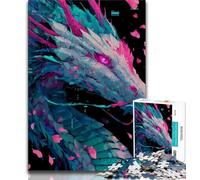 Rompecabezas de 1000 Piezas para Adultos diseño de dragón de fantasía Ideal para Adolescentes Ideal para el Desarrollo Cerebral Juguetes adictivos para la decoración del hogar 75x50cm