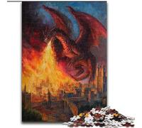 Rompecabezas de 1000 Piezas para Adultos, diseño de dragón de Fuego, Ideal como Juguete de decoración de Pared, cumpleaños y Navidad tamaño: 50x75cm