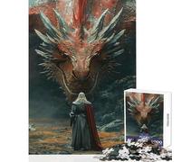 Rompecabezas de 1000 Piezas para Adultos diseño de dragón de Fuego Peligroso Juguetes antiestrés Regalos de cumpleaños Juegos Familiares colección de Artistas Bellas Artes tamaño 50x75cm