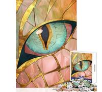 Rompecabezas de 1000 Piezas para Adultos diseño de dragón de Ojos Juguete Legendario de Cristal decoración de Pared Gran Regalo para Juegos Juego práctico Lista de Deseos con Papá Noel tamaño 50x75cm