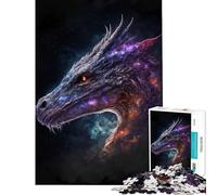 Rompecabezas de 1000 Piezas para Adultos diseño de dragón Espacial fantástico Juguete Intelectual Juego Imposible Educativo Ideal para el Amigo Invisible (tamaño 50x75cm)