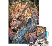 Rompecabezas de 1000 Piezas para Adultos diseño de dragón Legendario de Cristal antiestrés Ideal para Mejorar la Memoria Toda la Familia (tamaño 38x52cm)