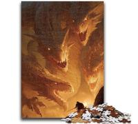 Rompecabezas de 1000 Piezas para Adultos, diseño de dragón Malvado Cada Pieza es única Un Juego Familiar desafiante y Divertido (75x50cm)