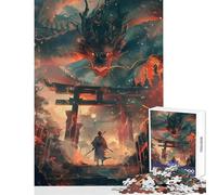 Rompecabezas de 1000 Piezas para Adultos diseño de dragón Puerta Torii de fantasía Juguetes de Bricolaje Regalos geniales y Juegos de relajación para Mejorar el Amor en Pareja tamaño 38x52cm