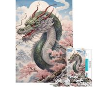 Rompecabezas de 1000 Piezas para Adultos diseño de dragón Sakura Chino (tamaño 50x75cm)