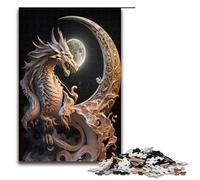 Rompecabezas de 1000 Piezas para Adultos diseño de dragón Valiente Cada Pieza es única Juego Familiar desafiante y Divertido 75x50cm