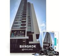 Rompecabezas de 1000 Piezas para Adultos,diseño de Edificio de Bangkok,Arte de Bordes precisos,Juego de ingenio,Regalo Ideal para Pasar un rato Agradable,Regalo Divertido de Navidad (38x26cm)