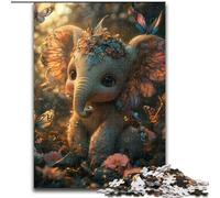 Rompecabezas de 1000 Piezas para Adultos, diseño de Elefante bebé Un Juego desafiante y Familiar con Piezas de Formas aleatorias Que encajan Perfectamente tamaño 50x75cm