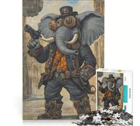 Rompecabezas de 1000 Piezas para Adultos, diseño de Elefante de Halloween, Juegos relajantes, interacción Entre Padres e Hijos, Regalo de cumpleaños, Regalos de Viaje 50x75cm