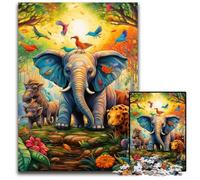 Rompecabezas de 1000 Piezas para Adultos, diseño de Elefante de Madera, Ideal para Decorar y Regalar, 50x75cm/19,68x29,52 Pulgadas