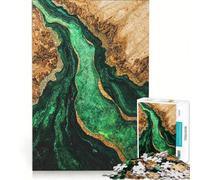 Rompecabezas de 1000 Piezas para Adultos, diseño de Emerald River Wood Art, Juguete Educativo para ejercitar la Mente y Las Manos, cumpleaños 38x52cm