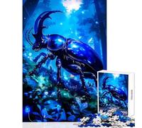 Rompecabezas de 1000 Piezas para Adultos diseño de Escarabajo en un Bosque místico antiestrés cumpleaños Juego práctico difícil y desafiante tamaño 38x52cm