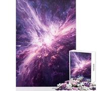 Rompecabezas de 1000 Piezas para Adultos diseño de explosión cósmica púrpura Ideal para Decorar el hogar Regalo de cumpleaños Juego Imposible Cada Pieza es única (tamaño 38x52cm)