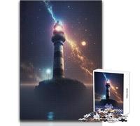 Rompecabezas de 1000 Piezas para Adultos, diseño de Faro Espacial, Ideal para Momentos de Ocio tranquilos, Juguete de Corte preciso, tamaño 50x75cm