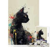 Rompecabezas de 1000 Piezas para Adultos diseño de felino místico Juguete Educativo Regalo de cumpleaños Juego Educativo descompresión Intelectual tamaño 38x52cm