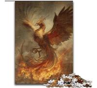 Rompecabezas de 1000 Piezas para Adultos, diseño de fénix de Fuego, de Madera, 50x75cm, Juego Interactivo para la Familia, Apto para Mayores de 14 años