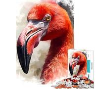 Rompecabezas de 1000 Piezas para Adultos diseño de Flamenco en Acuarela un desafío Educativo Una Obra de Arte Juguetes antiestrés para Mayores de 14 años (38x52cm)