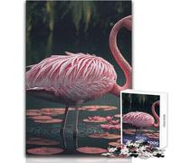 Rompecabezas de 1000 Piezas para Adultos, diseño de Flamenco Rosa, Ideal para Momentos de Tranquilidad y relajación, Corte Uniforme y Limpio, Juguete de Ocio, tamaño 38x52cm