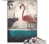 Rompecabezas de 1000 Piezas para Adultos, diseño de flamencos Curiosos, Ideal para Decorar el hogar y la Oficina, cumpleaños (tamaño 26x38cm)