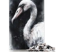 Rompecabezas de 1000 Piezas para Adultos, diseño de flamencos en Acuarela, de Madera, para Adultos y Adolescentes (Mayores de 14 años), 1000 Piezas (75 x 50 cm)