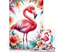 Rompecabezas de 1000 Piezas para Adultos diseño de flamencos en Acuarela decoración de Pared cumpleaños y Navidad 50x75cm