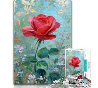 Rompecabezas de 1000 Piezas para Adultos diseño de Flor de Amapola Pintura al óleo Ideal para aliviar el estrés Ideal para decoración de Escritorio 75x50cm