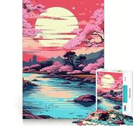 Rompecabezas de 1000 Piezas para Adultos,diseño de Flor de Cerezo,Arte japonés,Ajuste, Juguete para desarrollar la Capacidad cognitiva,Tiempo de Juego Relajante,Regalo Festivo de Ocio 38x52cm