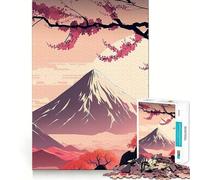 Rompecabezas de 1000 Piezas para Adultos,diseño de Flor de Cerezo,Japón,Corte sin Costuras,Juego de resolución de Problemas,Juguete Casual,Juego de Escena navideña (50x75cm)