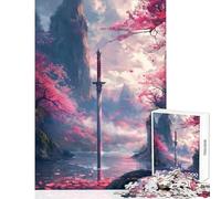 Rompecabezas de 1000 Piezas para Adultos diseño de Flor de Cerezo japonés Fuji Juguetes antiestrés Regalo de Amigo Secreto para Juegos educativos Adecuado para decoración de Escritorio tamaño 38x26cm