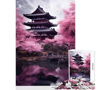 Rompecabezas de 1000 Piezas para Adultos diseño de Flor de Cerezo Juguete artístico japonés decoración de Pared Regalo de Amigo Secreto Juegos relajantes con Piezas de Formas aleatorias