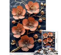 Rompecabezas de 1000 Piezas para Adultos diseño de Flor de durazno Dorado educación la relajación y la Inteligencia Tamaño: 38x26cm