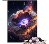 Rompecabezas de 1000 Piezas para Adultos, diseño de Flor Espacial de Madera, Navidad y Año Nuevo, Regalo Festivo, 50x75cm, Actividad de Noche de Juegos Familiar Atractiva