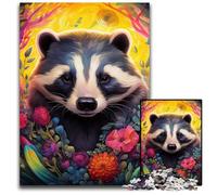 Rompecabezas de 1000 Piezas para Adultos, diseño de Flores de tejón de Miel, Rompecabezas de Alta dificultad para Adolescentes, 50x75cm/19,68x29,52 Pulgadas