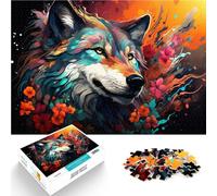 Rompecabezas de 1000 piezas para adultos, diseño de flores, diablo, lobo, juego desafiante, gran juego de 14.95 x 20.47 pulgadas para adolescentes a partir de 14 años