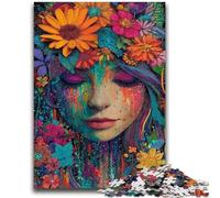 Rompecabezas de 1000 Piezas para Adultos, diseño de Flores y rostros, Juguetes para Adultos Cada Pieza es única Juego desafiante y Divertido para Toda la Familia (38x26cm)