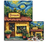 Rompecabezas de 1000 Piezas para Adultos, diseño de Flores ZLIQSPT bajo el Cielo Nocturno, Rompecabezas de Madera, cumpleaños, festividades y decoración del hogar, 50x75cm