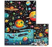 Rompecabezas de 1000 Piezas para Adultos, diseño de Galaxia y Planetas de Madera, Juego Interactivo Familiar, Apto para Mayores de 14 años, 50x75cm/19,68x29,52 Pulgadas.