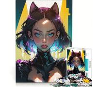 Rompecabezas de 1000 Piezas para Adultos, diseño de Gata y niña, Juego práctico, Corte de precisión, Regalo de cumpleaños, Regalos 38x26cm