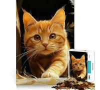 Rompecabezas de 1000 Piezas para Adultos,diseño de Gatito atigrado Rojo de British Shorthair,Corte Exacto,Juguete de Rompecabezas cognitivo,Juego Relajante, (50x75cm)