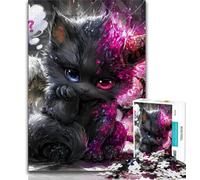 Rompecabezas de 1000 Piezas para Adultos diseño de Gatito Diablo para Adolescentes una Experiencia Relajante y desafiante 75x50cm