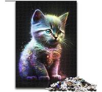 Rompecabezas de 1000 Piezas para Adultos, diseño de Gatito Estrellado de Madera, decoración del hogar 50x75cm, Ideal para Adolescentes