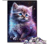 Rompecabezas de 1000 Piezas para Adultos, diseño de Gatito galáctico de Madera, Ideal para el hogar, 50x75cm, cumpleaños